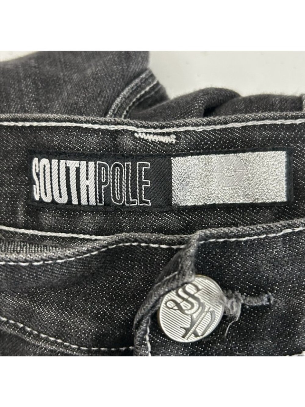 Southpole Jeans 36x32 Black Denim Baggy Wide Leg Relaxed Y2K Skater Hip Hop - Picture 10 of 16